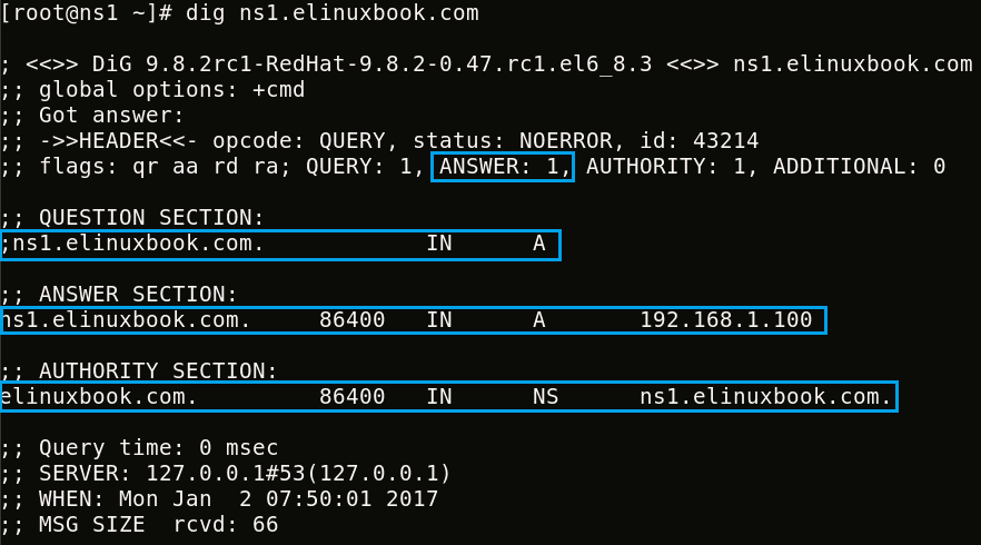 HOW TO SETUP A DNS SERVER WITH BIND IN REDHAT/CENTOS/FEDORA Testing Primary DNS Server using dig tool
