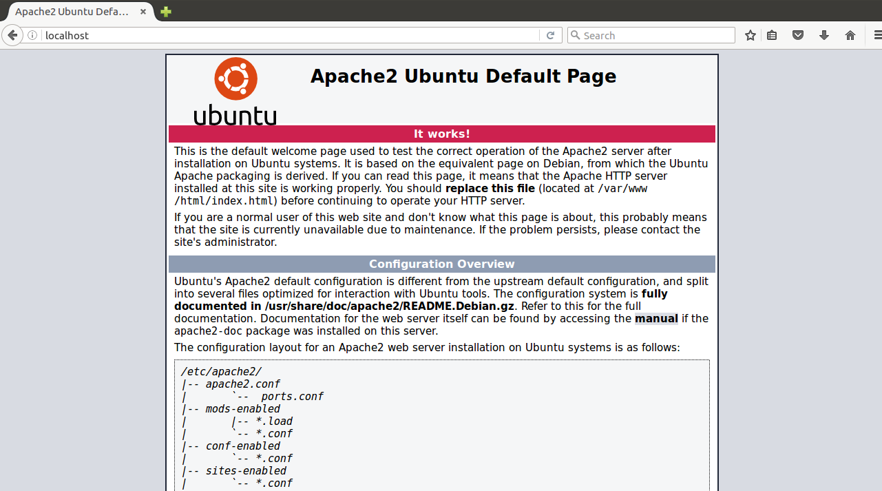 Accessing Apache Default Page