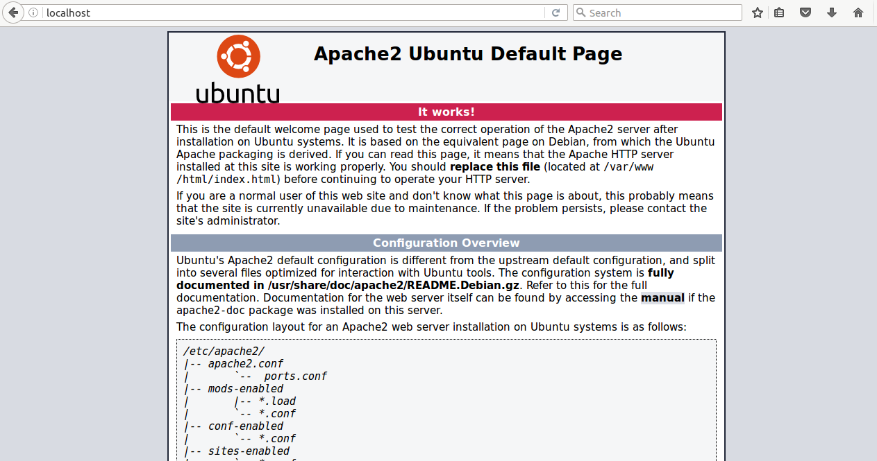 Open Apache Webserver Default Page