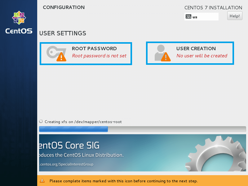 Set root Password and Create New User