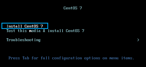 Start the CentOS 7 Installation