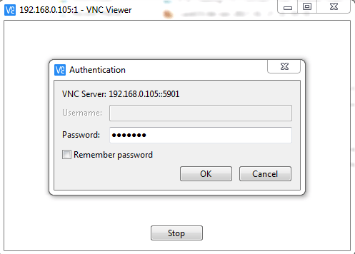 Enter the Password of TigerVNC Server