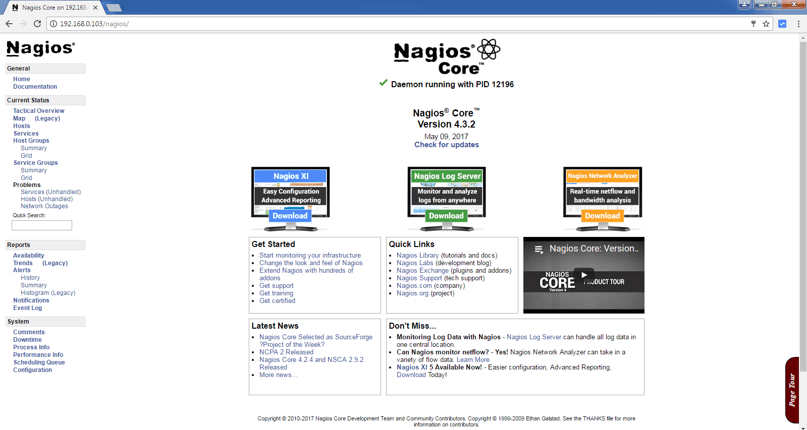 Nagios Core Dashboard