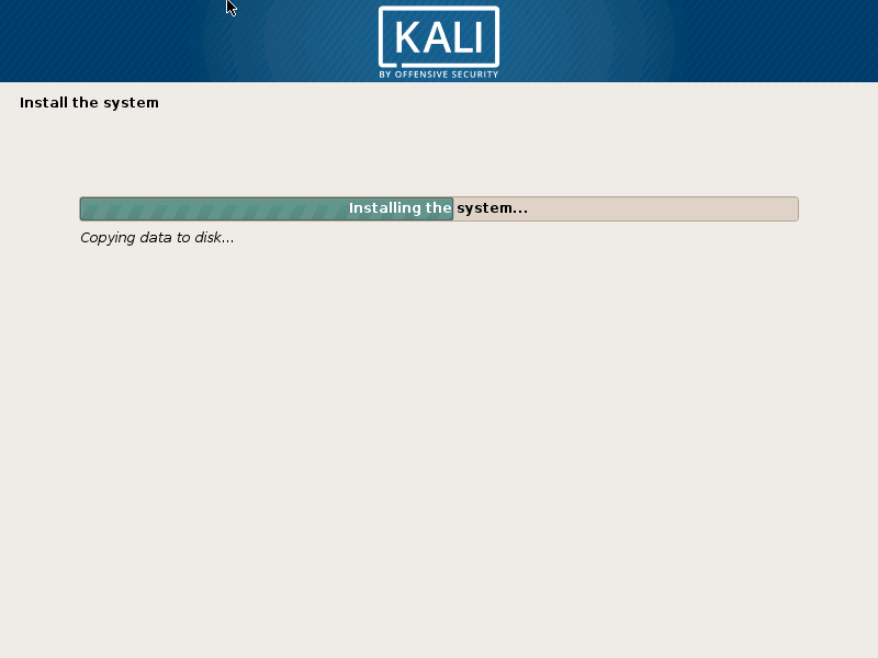 Kali Linux Installation is on Progress
