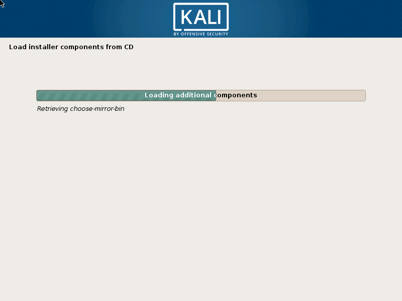 Kali Linux Installation on Progress
