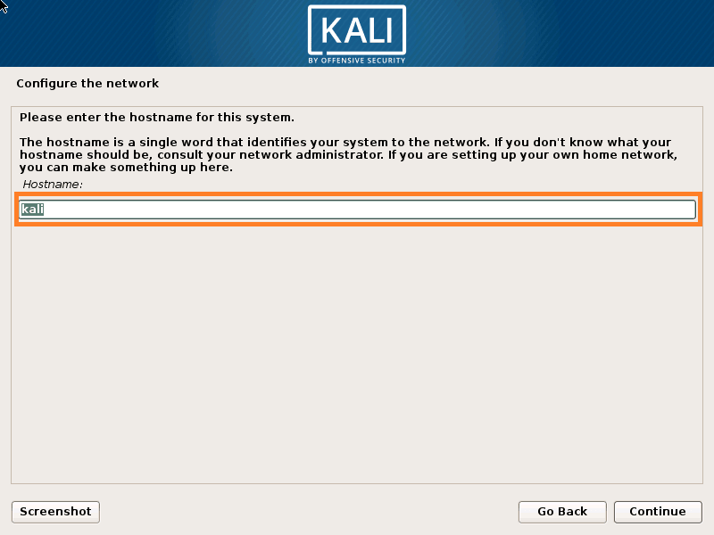 Set Hostname for Kali Linux