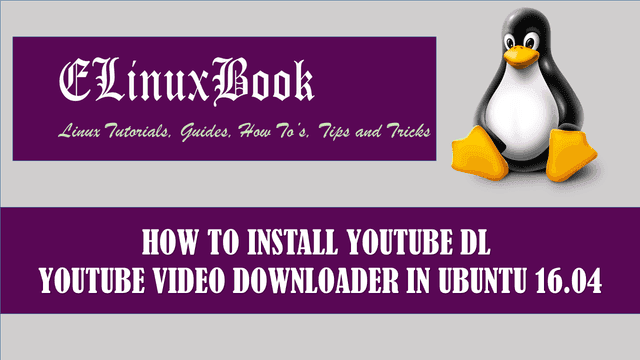 HOW TO INSTALL YOUTUBE DL YOUTUBE VIDEO DOWNLOADER IN UBUNTU 16.04