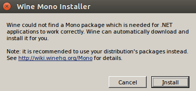 INSTALL WINE MONO INSTALLER